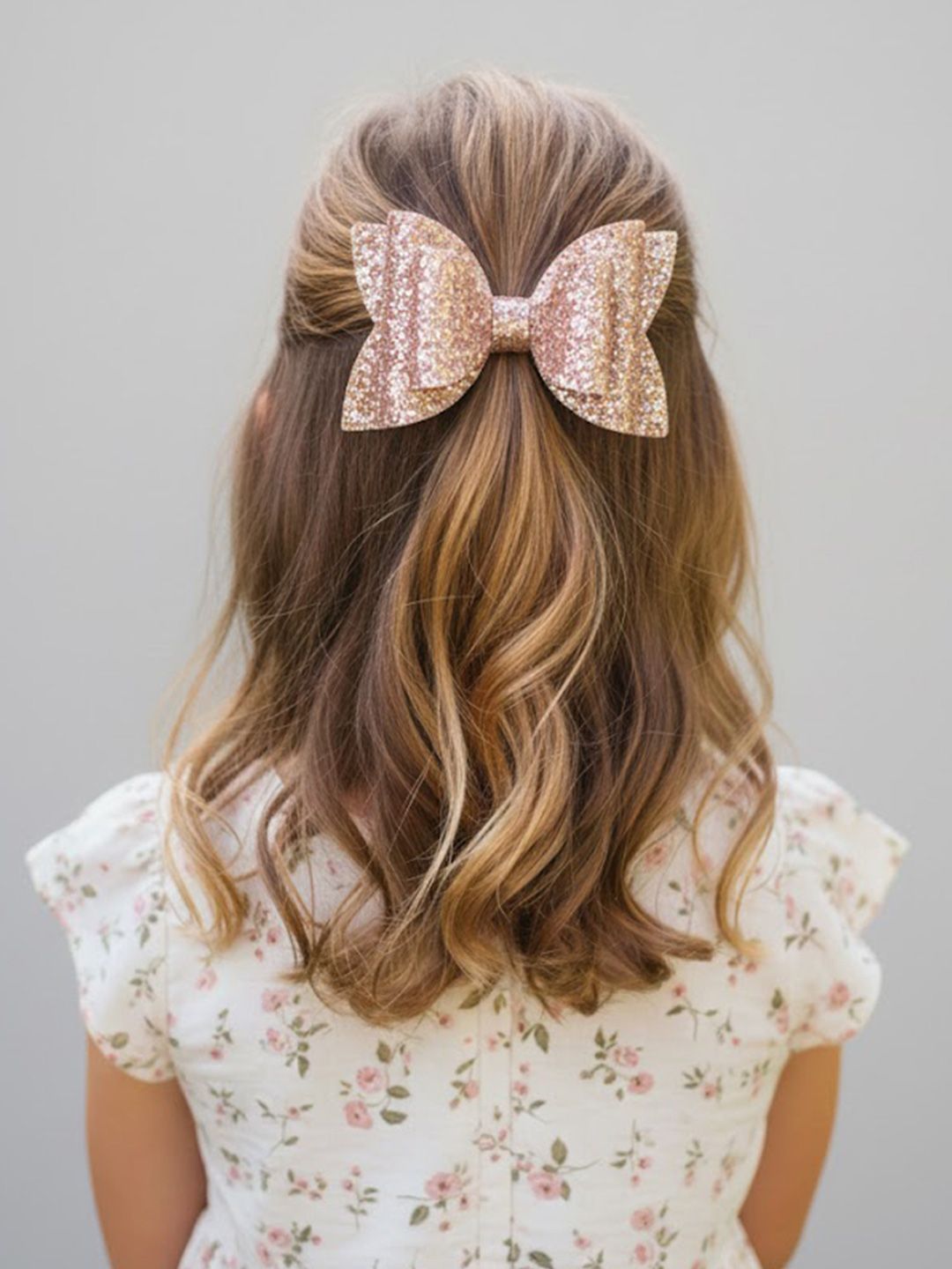 Rose gold Glitter hairbow