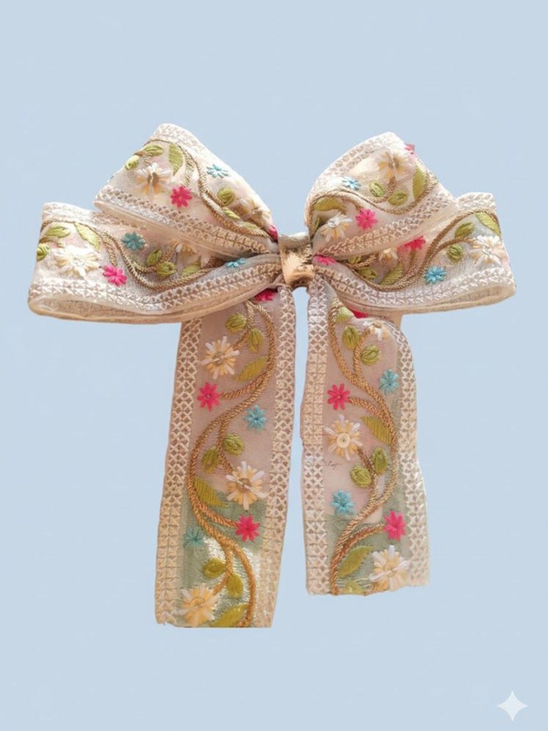 Floral embroidery lace Bow