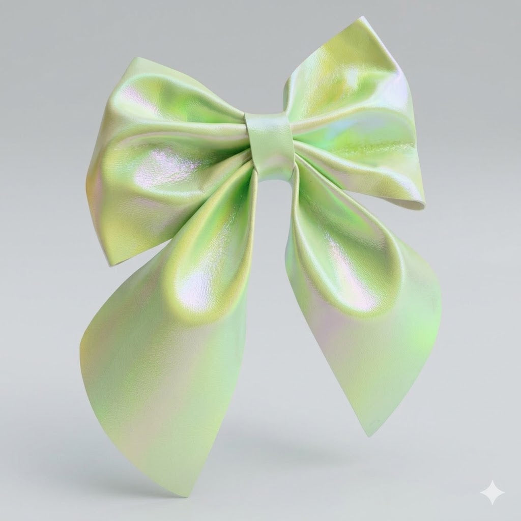 Iridescent Mint Green Hair Bow