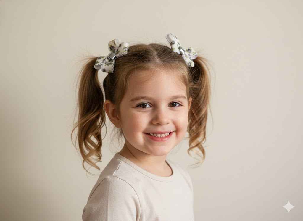 Floral Printed Ribbon Bow (2 piece)