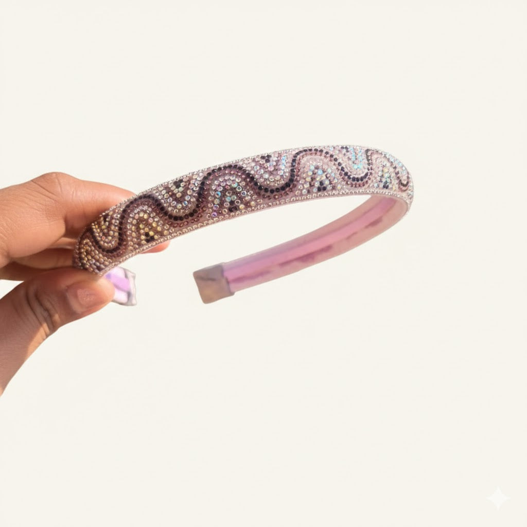 Lilac Crystal studded Tiara, party hairband (LIMITED STOCK)