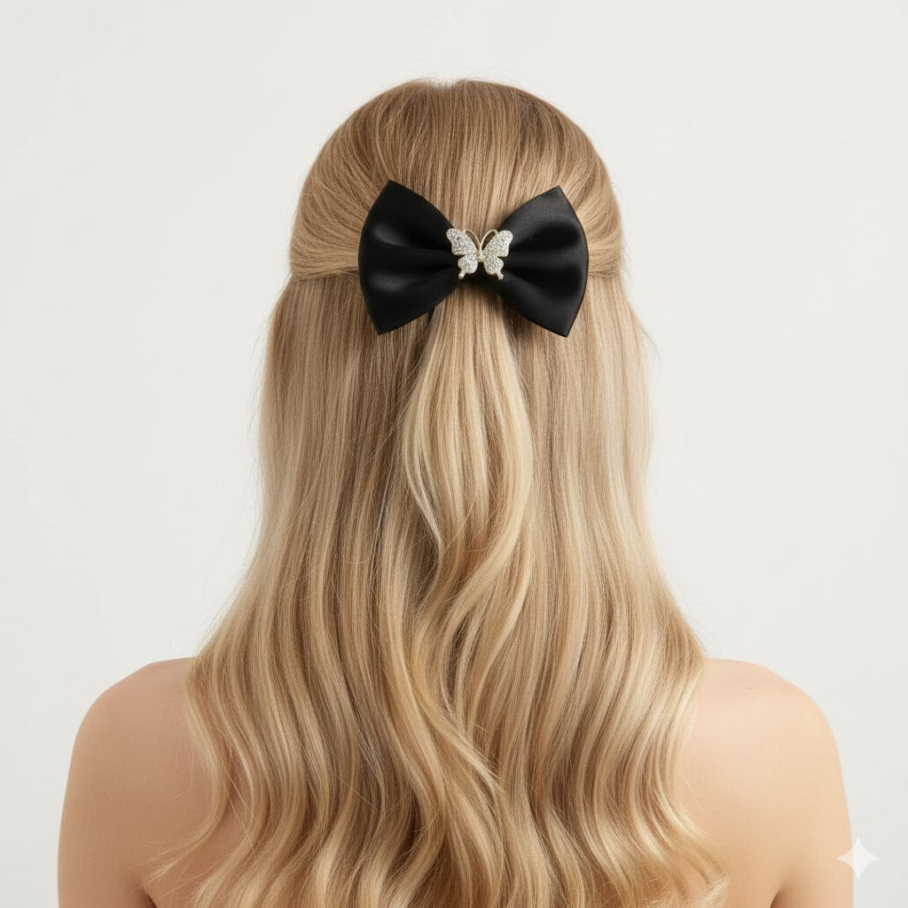 Black Twinkling Butterfly Bow
