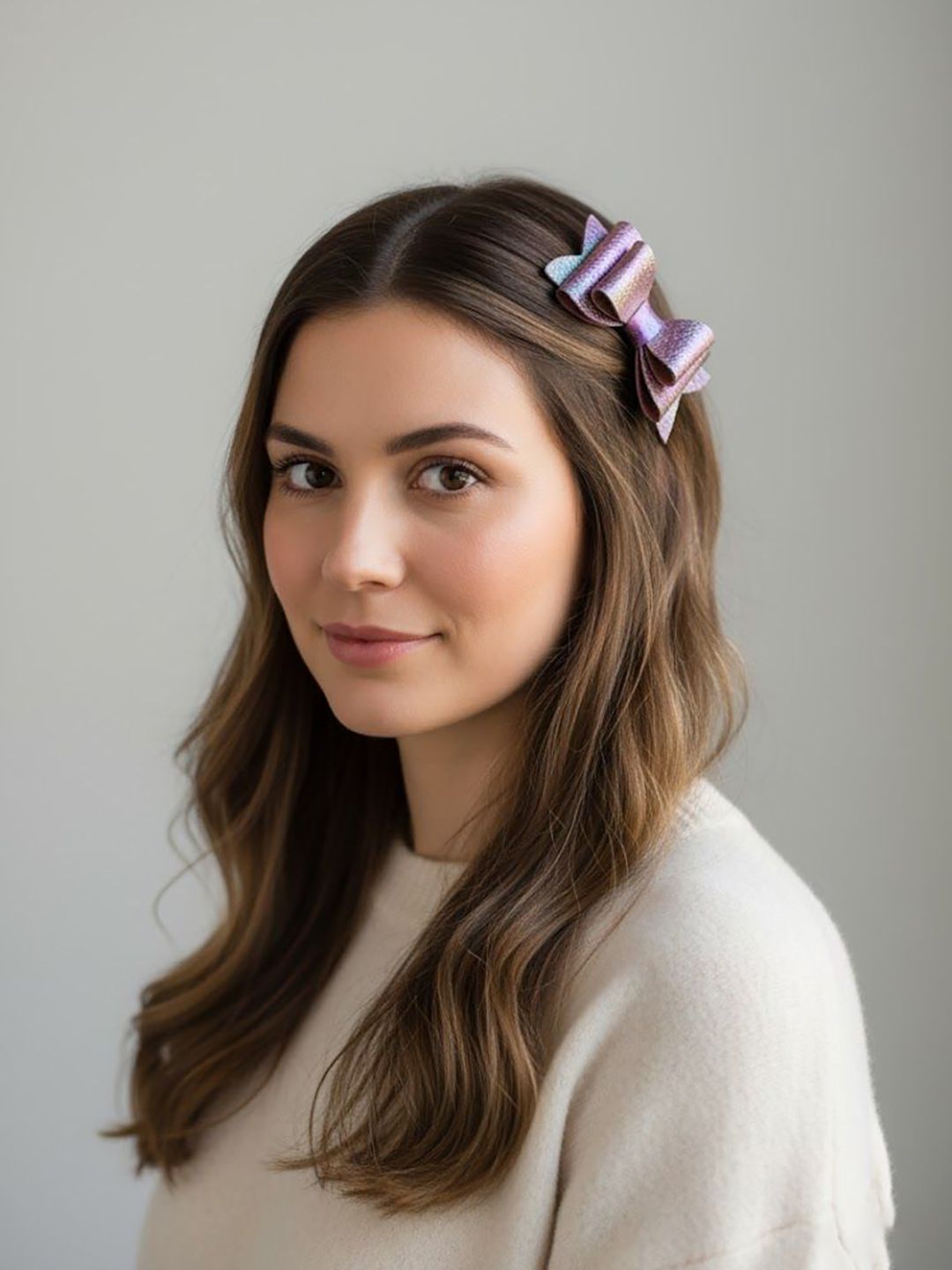 Peacock colour shaded hairbow
