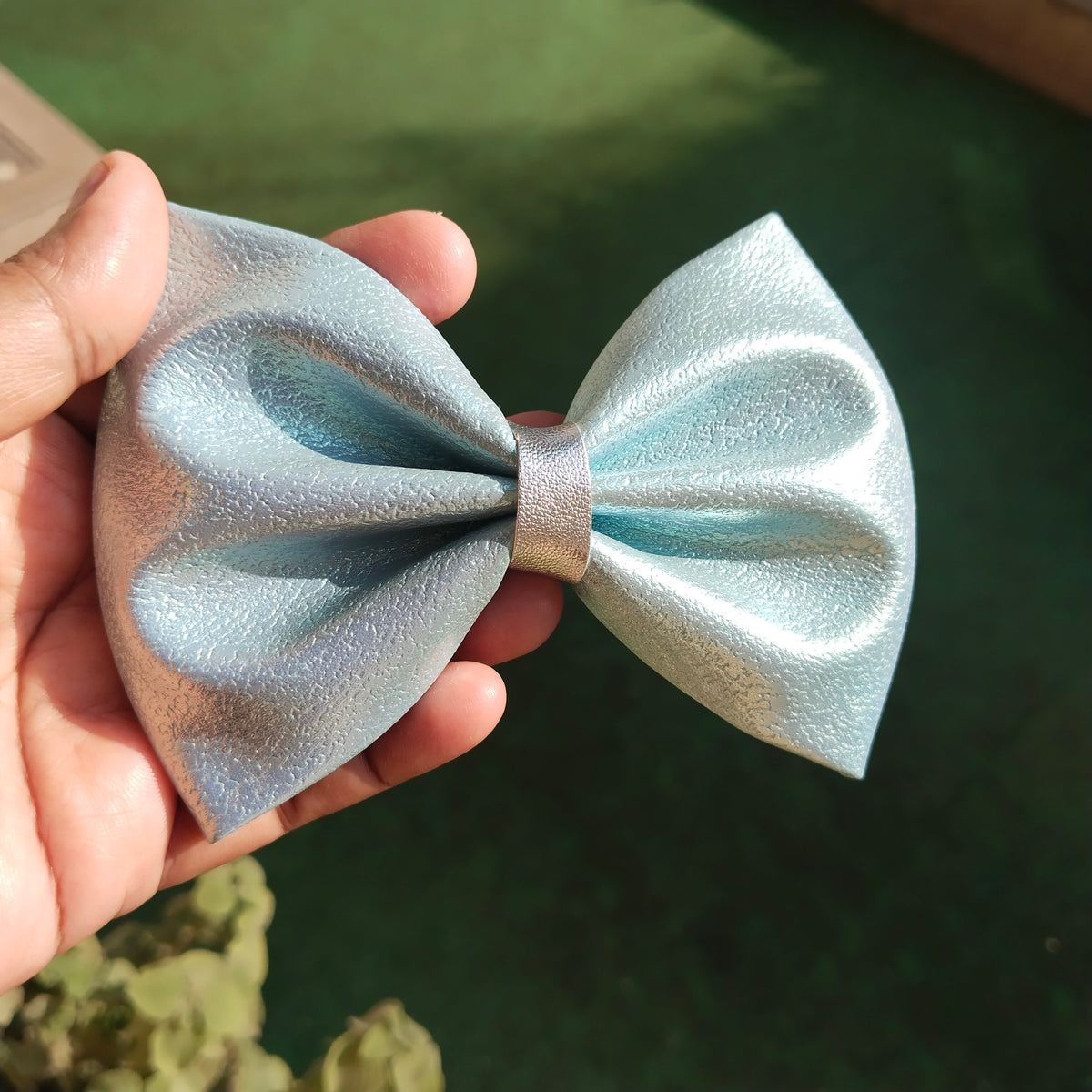 Frozen ice blue hairbow