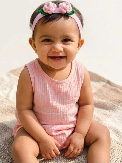 Rose hairband for babies (Pink)