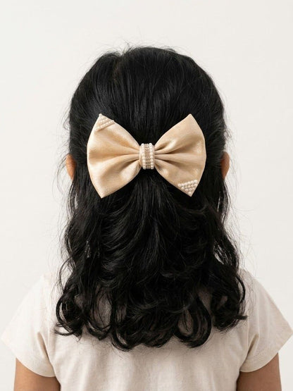 Pearl Embellished Satin hairbow
