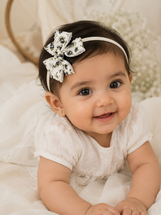 Floral printed lace headband