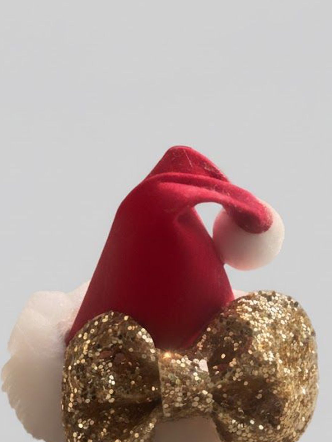 Mini Santa Hat with Glitter Bow