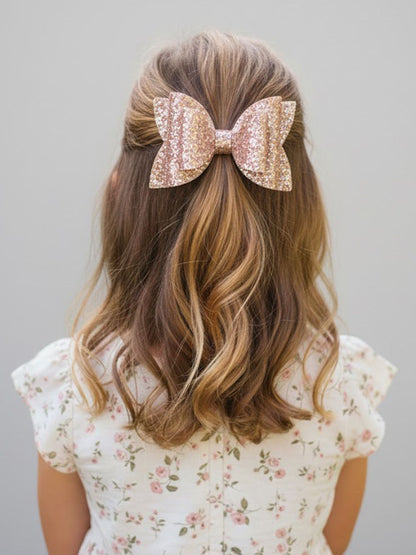 Rose gold Glitter hairbow