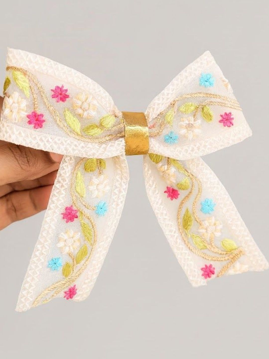 Floral embroidery lace Bow