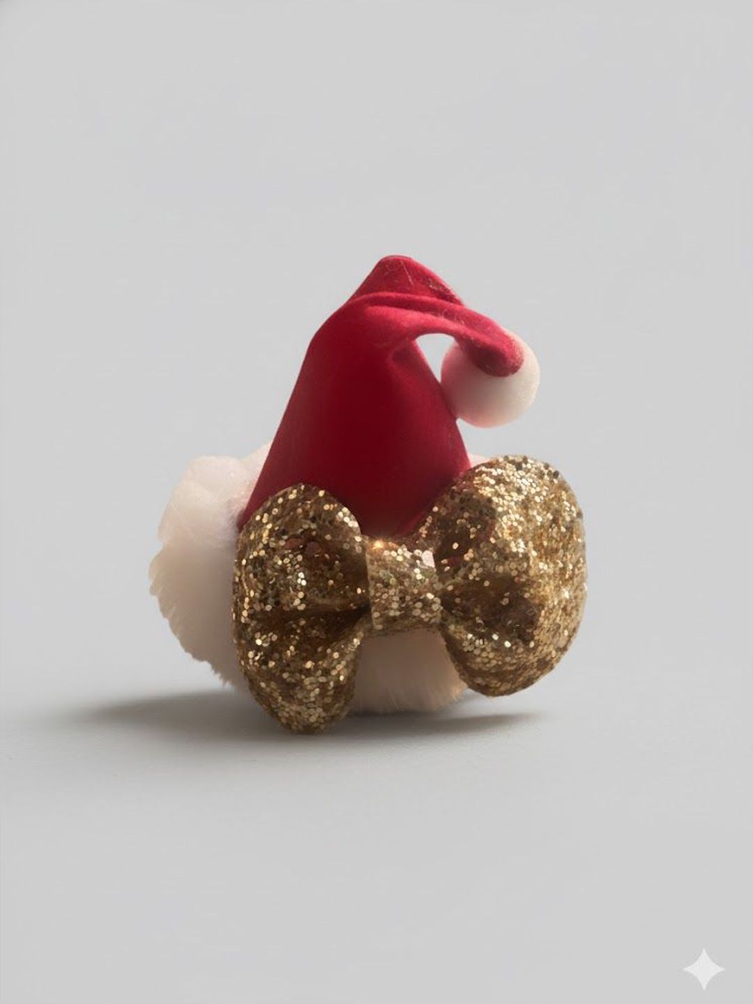 Mini Santa Hat with Glitter Bow