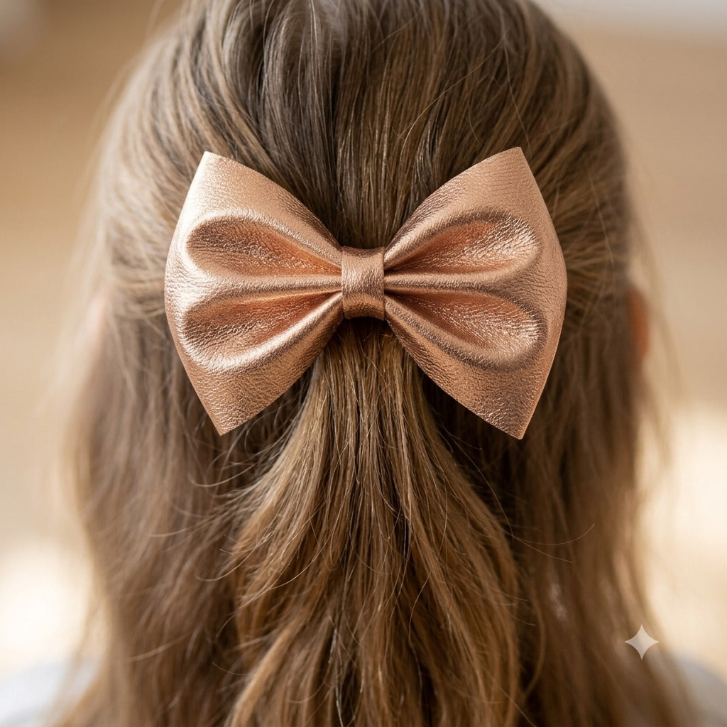 Rose gold Sparkling Metallic hairbows