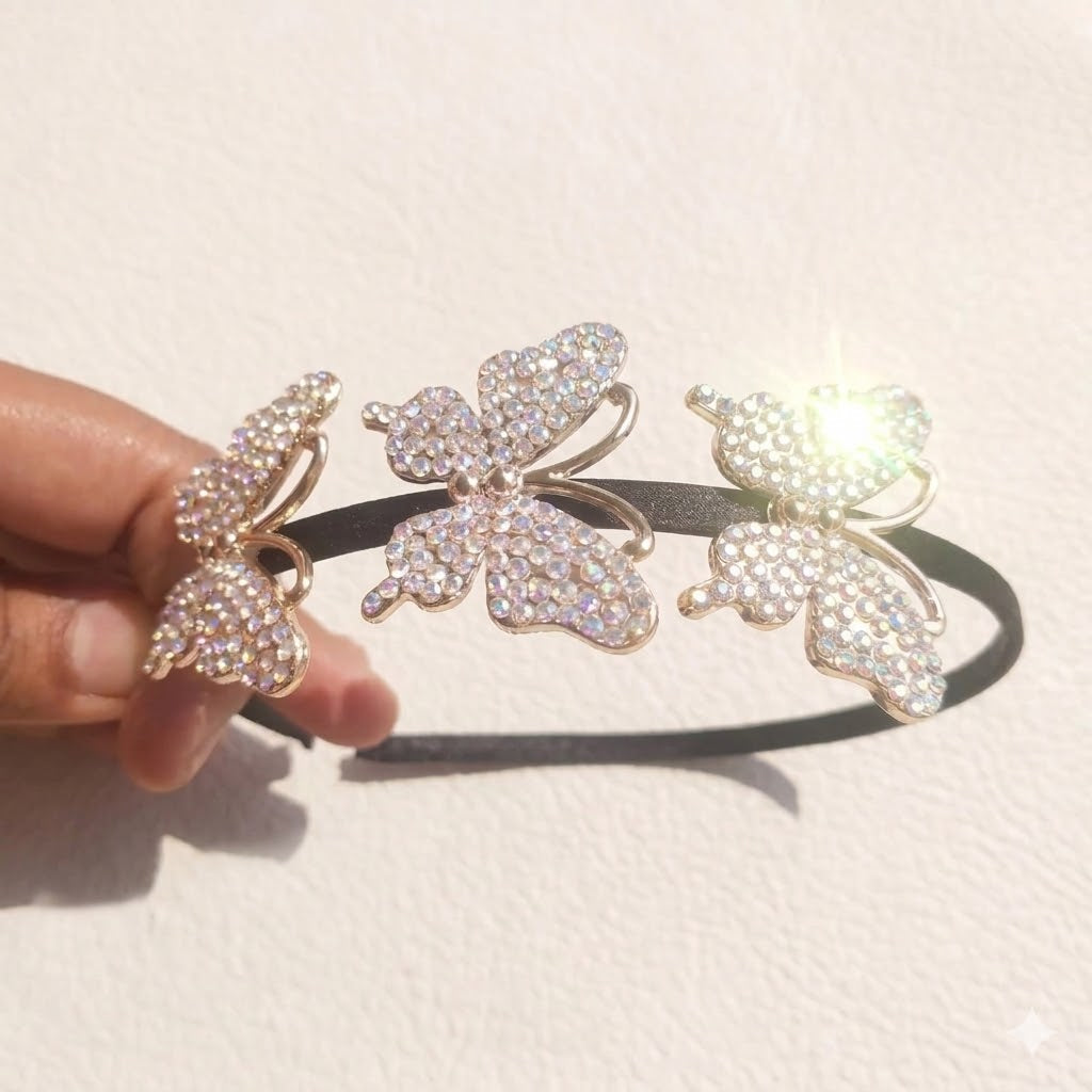 3d Butterfly studded hairband