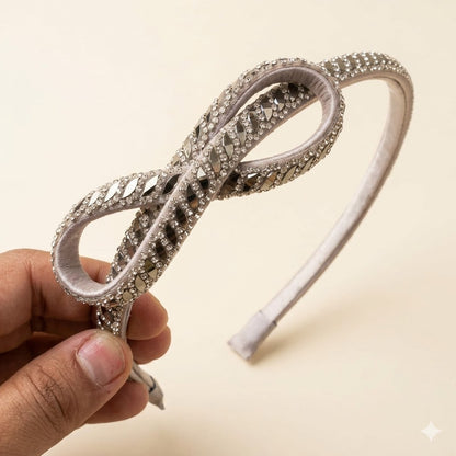 Silver side knot Premium hariband
