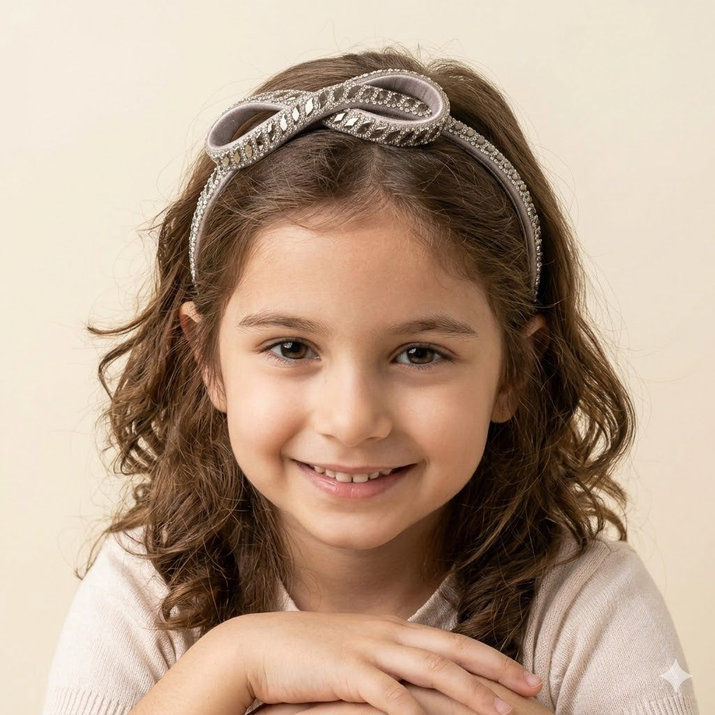 Silver side knot Premium hariband