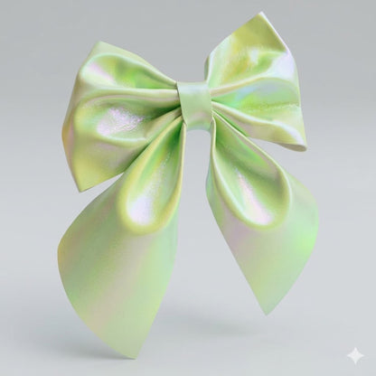 Iridescent Mint Green Hair Bow