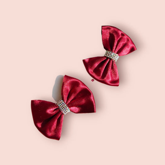Satin Elegance Sparkle Bow (2 Pieces)
