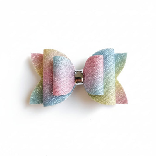 Pastel Glitter Rainbow Clip