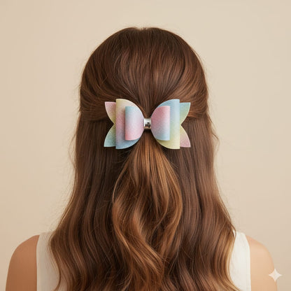 Cotton Candy Glitter Bow 🍭
