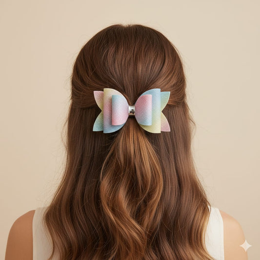 Cotton Candy Glitter Bow 🍭
