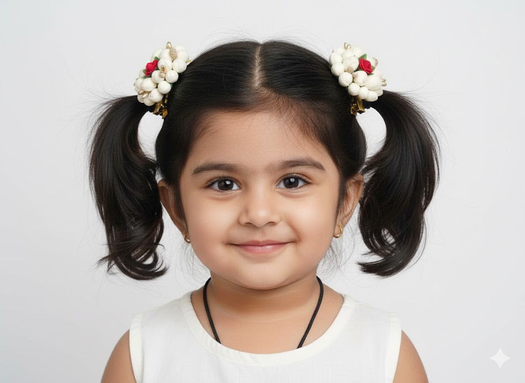 Elegant Jasmine Bud Hair Clips- kids collection (1 pair)
