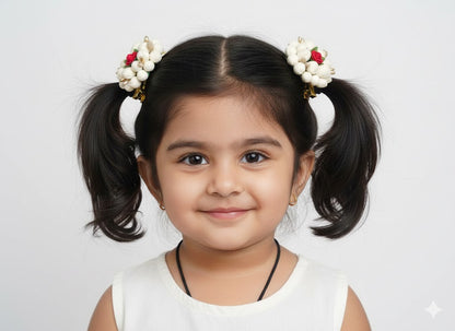 Elegant Jasmine Bud Hair Clips- kids collection (1 pair)