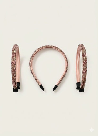 Pink Crystal Studded Tiara, Rhinstone studded Hairband