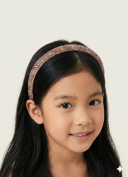 Pink Crystal Studded Tiara, Rhinstone studded Hairband