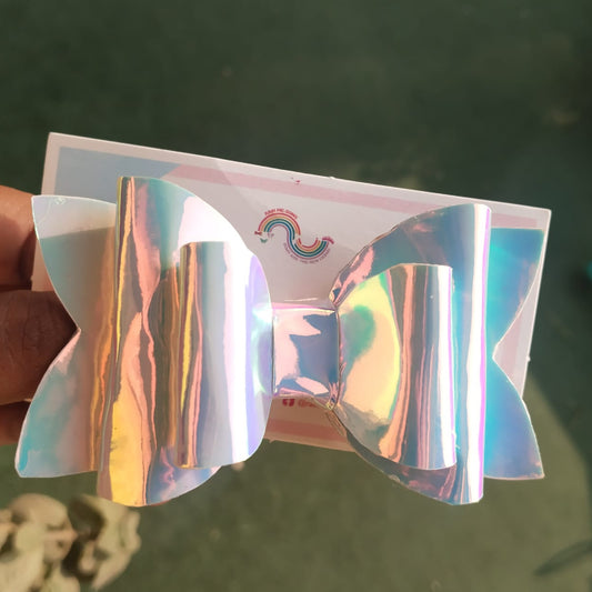Holographic Unicorn Shine Layered Hair Bow