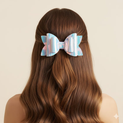 Holographic Unicorn Shine Layered Hair Bow