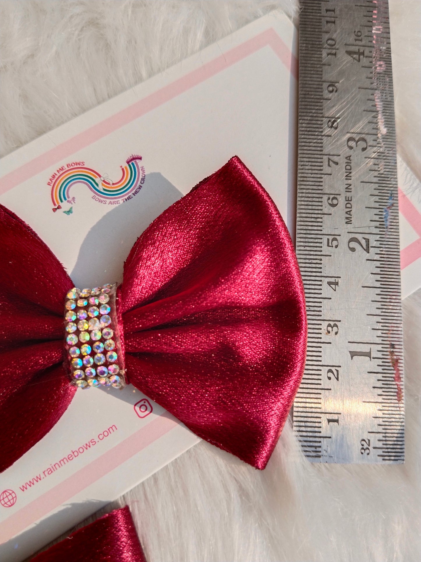 Satin Elegance Sparkle Bow (2 Pieces)