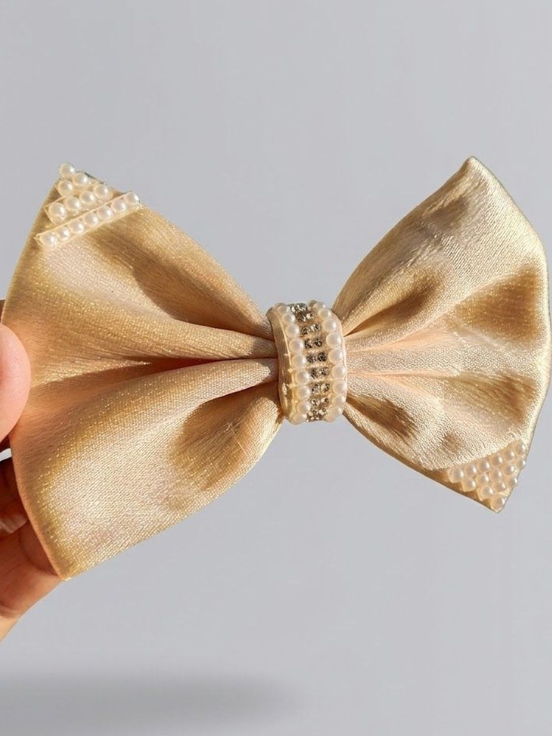 Pearl Embellished Satin hairbow