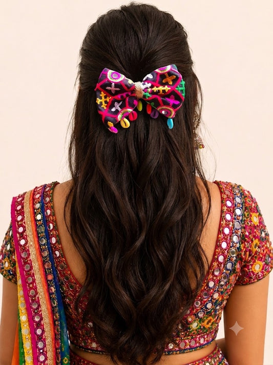 Navratri hair bows