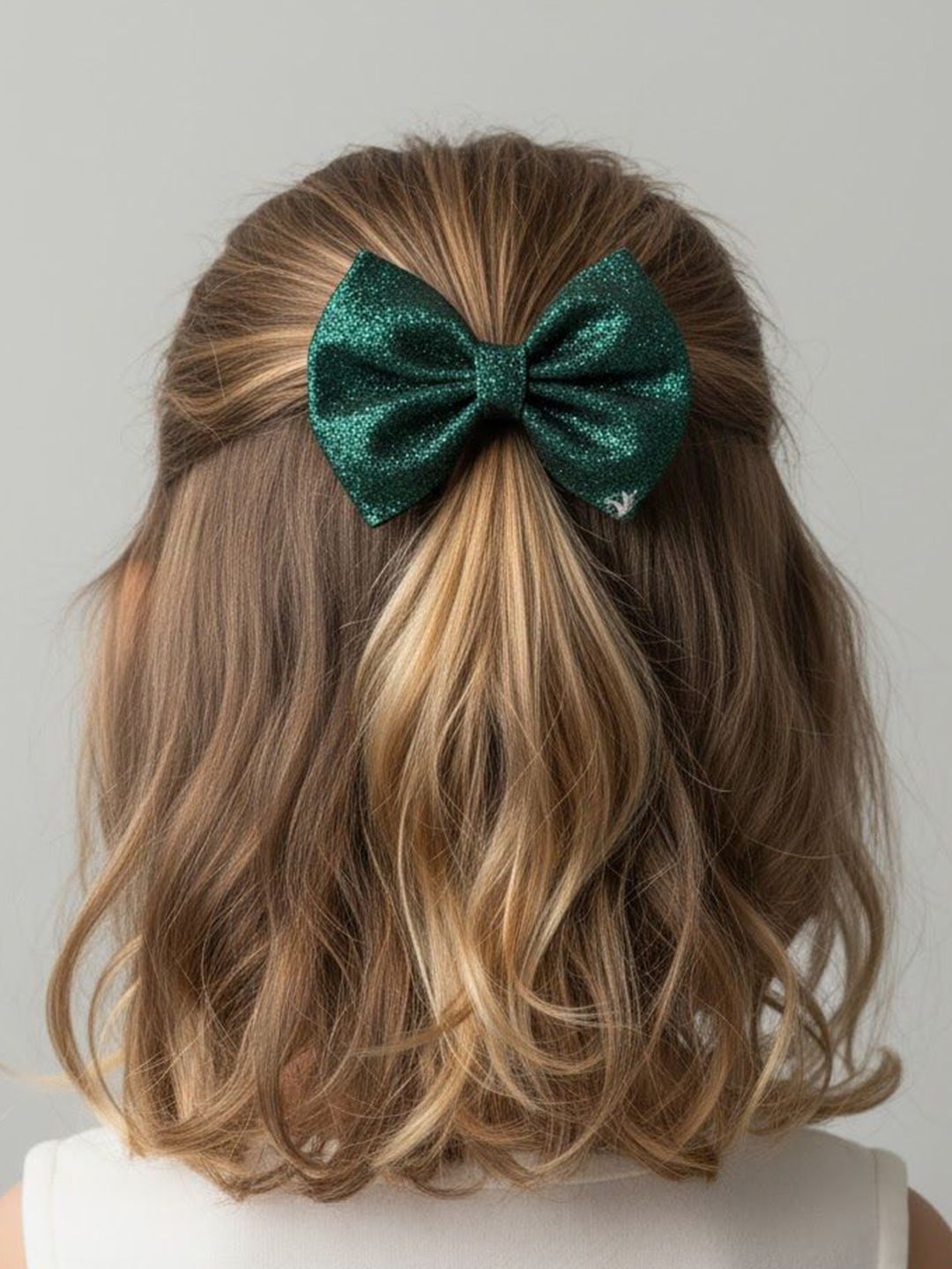 Green glitter hairbow