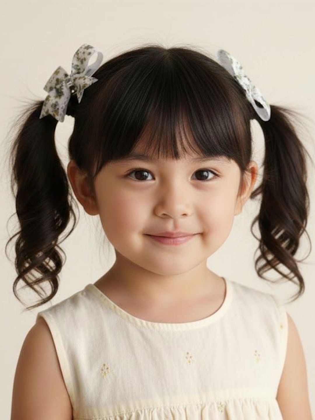 Floral Printed Ribbon Bow (2 piece)