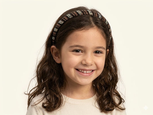 Black Crystal Studded Tiara, Rhinstone studded Hairband