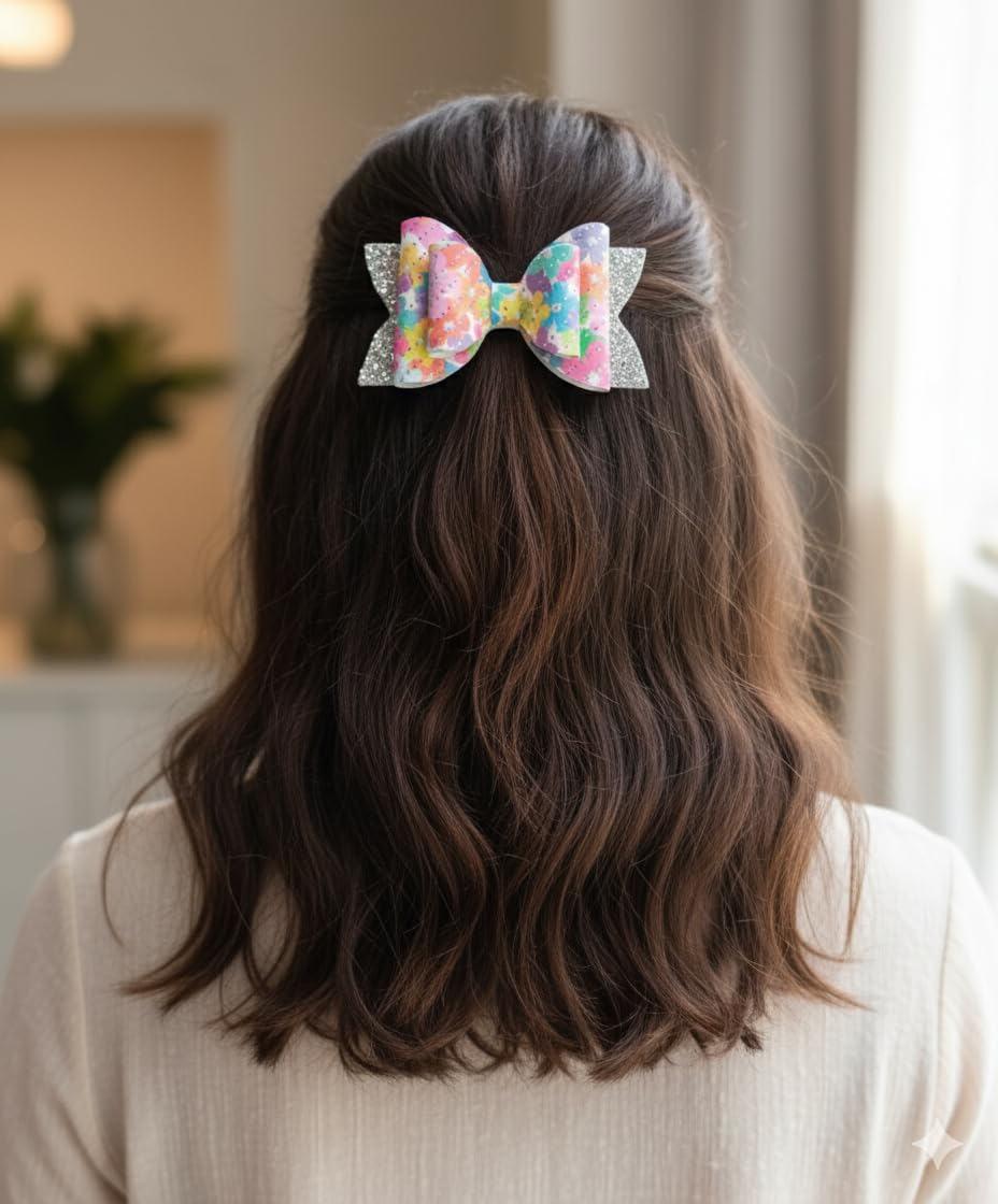 Foral printed hairbow