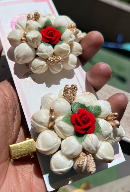 Elegant Jasmine Bud Hair Clips- kids collection (1 pair)