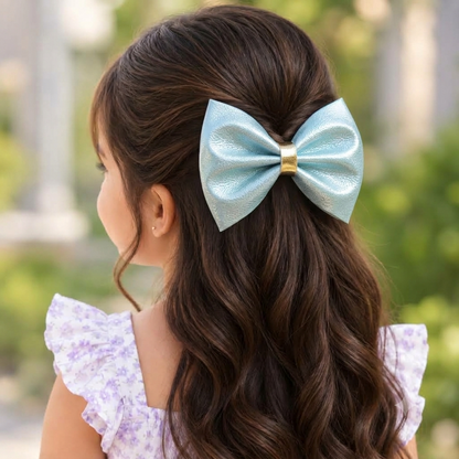Frozen ice blue hairbow